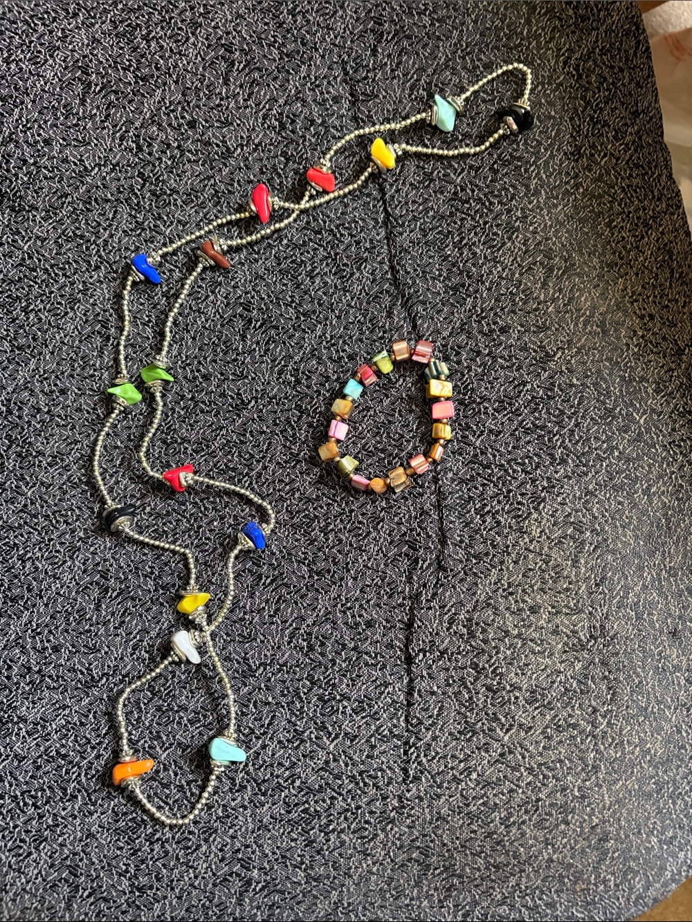 Colorful Beaded Necklace and Bracelet Set